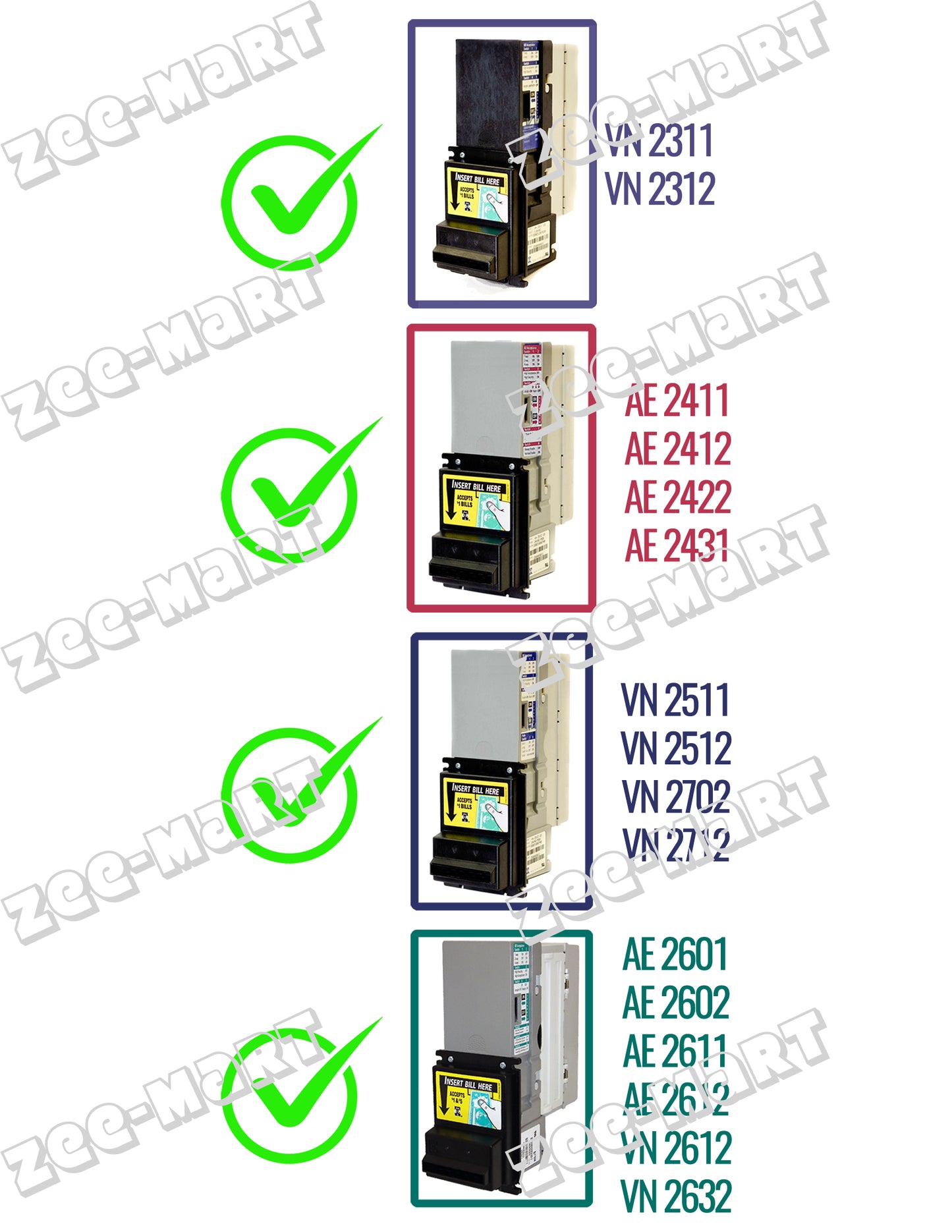 MARS MEI SERIES 2000 Motors - Universal - VN or AE - Drive Motor and Stacker Motor