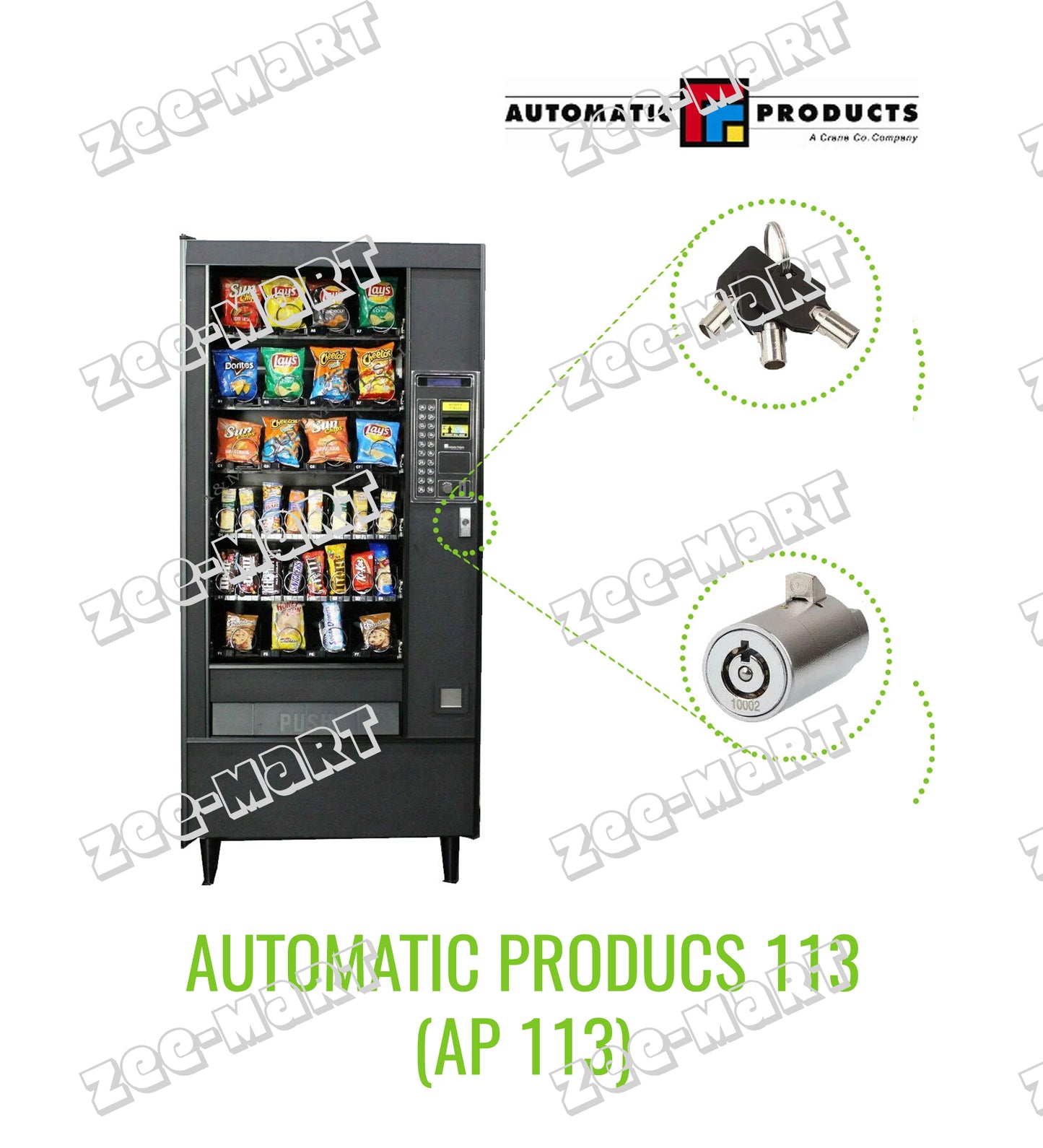 Vending Machine Lock - Automated Products Snackshop 113 - AP 113