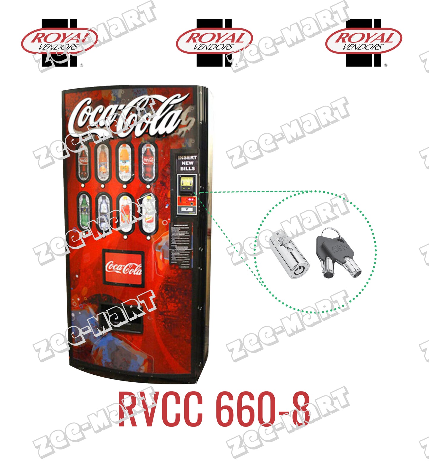 Vending Machine Lock - Royal Vendors 660-8 - RVCC 660-8